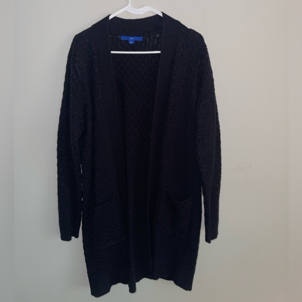 Apt. 9 Women's Black Textured Cardigan - Picture 3 of 12